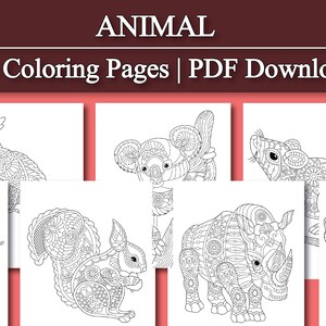 Adult Coloring Book: Mandala Animal Coloring Pages | 10 Digital Coloring Pages (Printable, PDF Download)