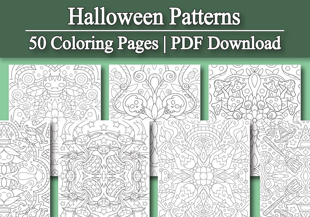 Adult Coloring Book: Halloween Patterns Adult Coloring Pages | 50 ...