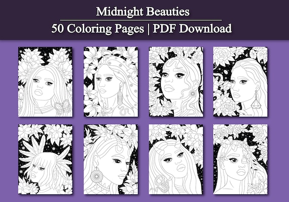 Midnight Trippy Coloring Book: Coloring Book for Adults and Teens with 50 Illustrations Coloring pages.