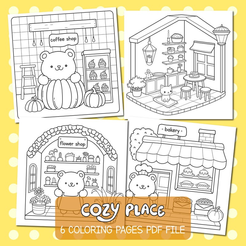 Fuzzy Hygge Coloring Book - Etsy