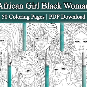 African Girl Coloring Pages | Black Woman Coloring Pages (50 Pages, Printable PDF Download)