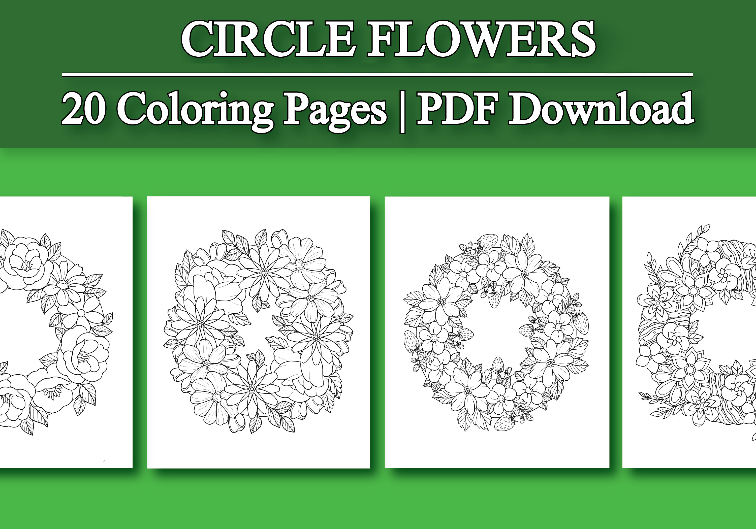 Adult Coloring Pages: Circle Flower Coloring Book Floral - Etsy