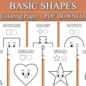 Basic Shapes Coloring Pages  | Shapes Printable Worksheet for Kids | (Printable, PDF Download)