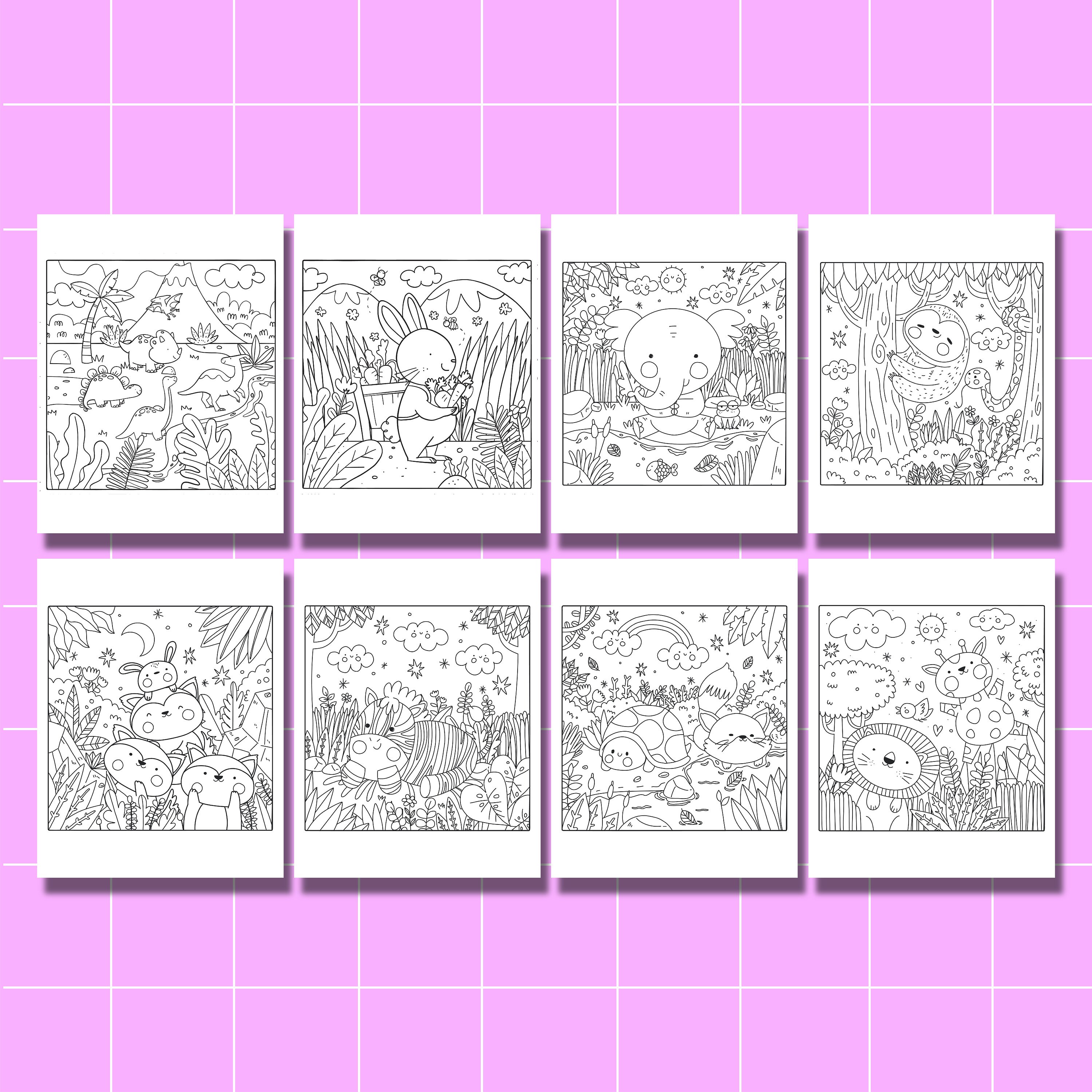 Kawaii Coloring Pages, Cute Coloring Pages, 45 Pages, PDF | Digital