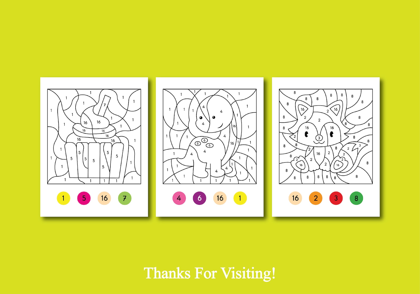 Kids Coloring Page: Color by Number Printable Coloring Page, Animal ...