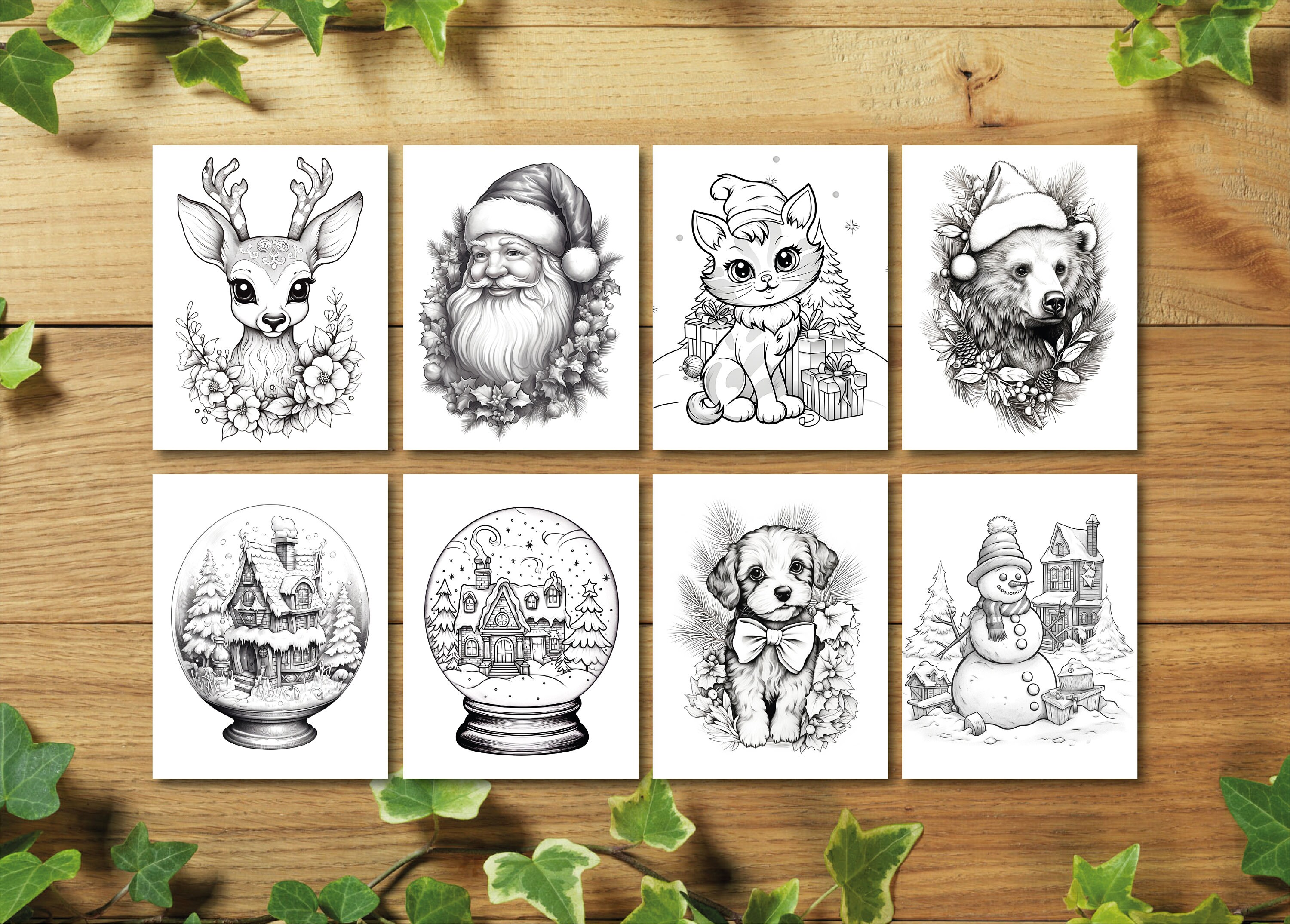 Magical Christmas Coloring Pages Grayscale Christmas Coloring Pages ...