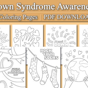 Down Syndrome Awareness Coloring Page | Rock Your Socks | 7 Coloring Page (Printable, PDF Download)