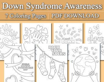 Down Syndrome Awareness Coloring Page | Rock Your Socks | 7 Coloring Page (Printable, PDF Download)