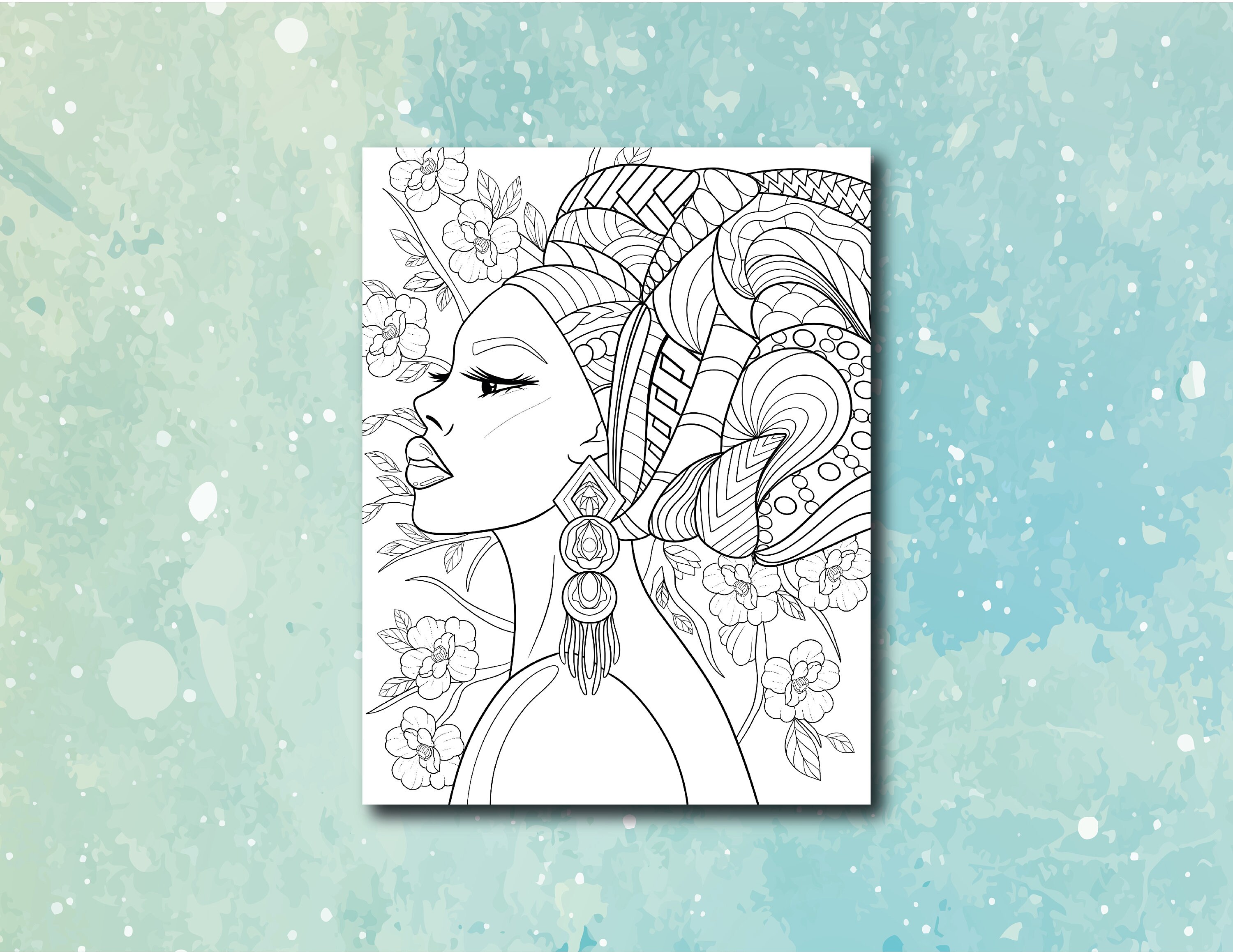 African Girl Coloring Pages | Black Woman Coloring Page (printable JPG ...
