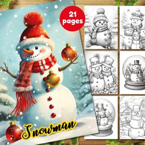 Dibujos para colorear de muñecos de nieve navideños: 21 diseños imprimibles (Descarga PDF)