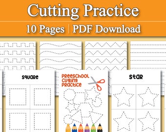 Beginning Scissors Practice, Cutting Practice, Fine Motor Practice, Preschool worksheets, Scissor Skills Printable
