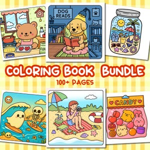 Cozy Coloring Book Bundle, 100+ Pages of Cute Cozy Coloring Pages, PDF | Digital Download