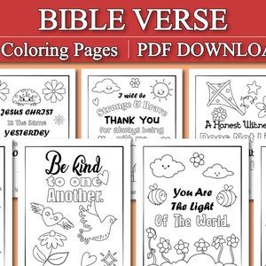 Bible Verse Coloring Pages for Kids | 20 Digital Coloring Pages | Christian Kids Coloring Pages (Printable, PDF Download)