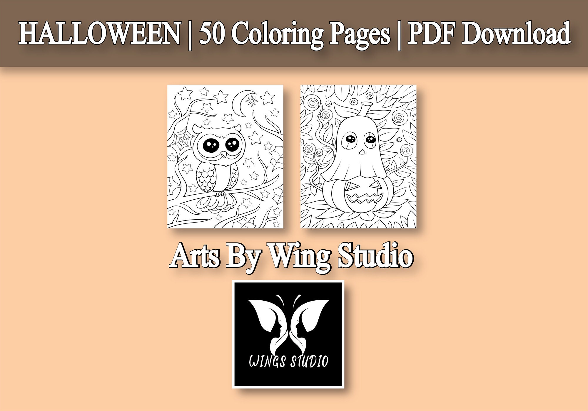 Adult Coloring Book: Halloween Coloring Pages for Adults and - Etsy