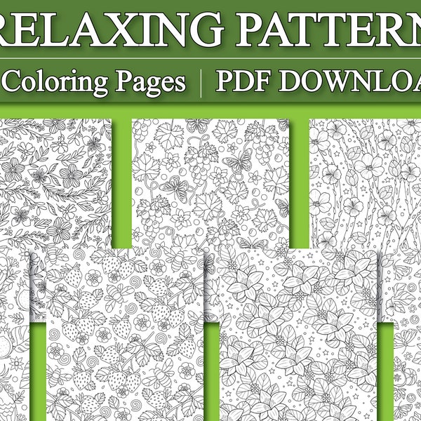 Relaxing Coloring Pages | Theraphy Coloring Pages | Relaxing Pattern | Floral Pattern Coloring Pages (Printable, PDF Download)
