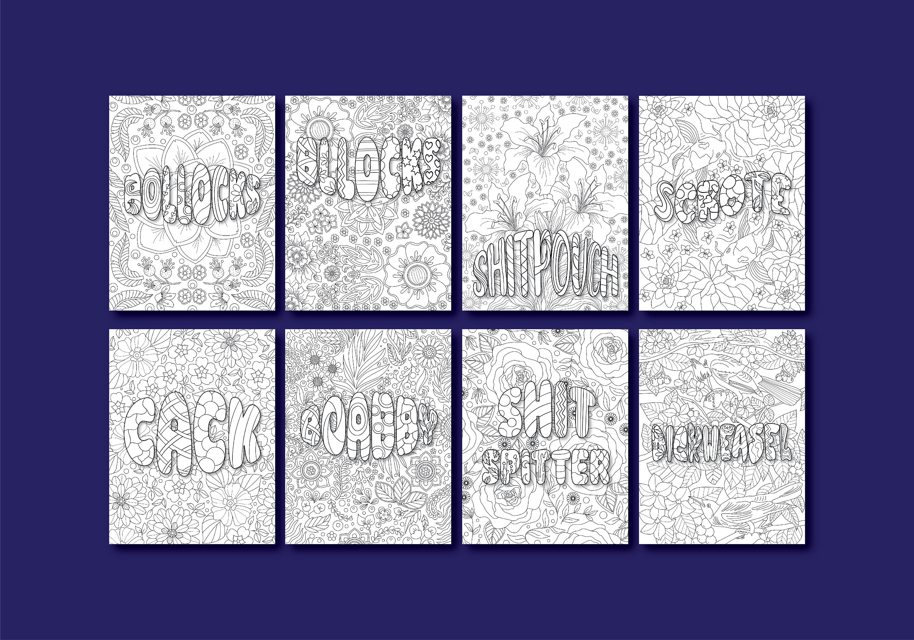 Adult Coloring Book: Swear Words Coloring Pages Curse Words - Etsy