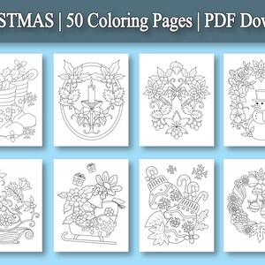Adult Coloring Book: Christmas Coloring Pages for Adults and Kids | 50 ...
