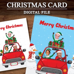 Carte de Noël familiale, Carte de Noël personnalisée, Portrait de famille de Noël, Carte de Noël photo amusante