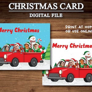 Carte de Noël familiale, Carte de Noël personnalisée, Portrait de famille de Noël, Carte de Noël photo amusante