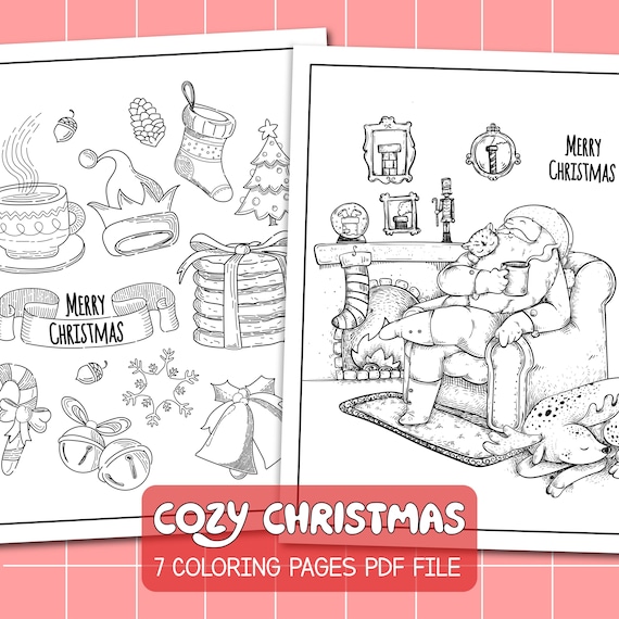 Cozy Christmas Coloring Pages: 7 Printable Holiday Designs (PDF Download)
