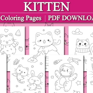 Kitten Coloring Pages | Cat Coloring Pages | Cat Coloring Pages Printable, 20 Digital Coloring Pages