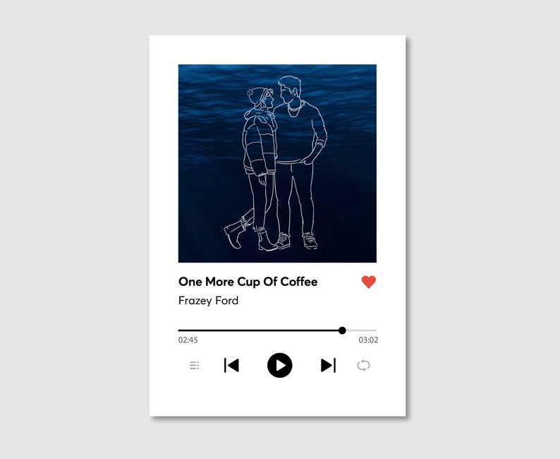 Personalized Music Album Cover, Gifts for Couples, Custom Portrait