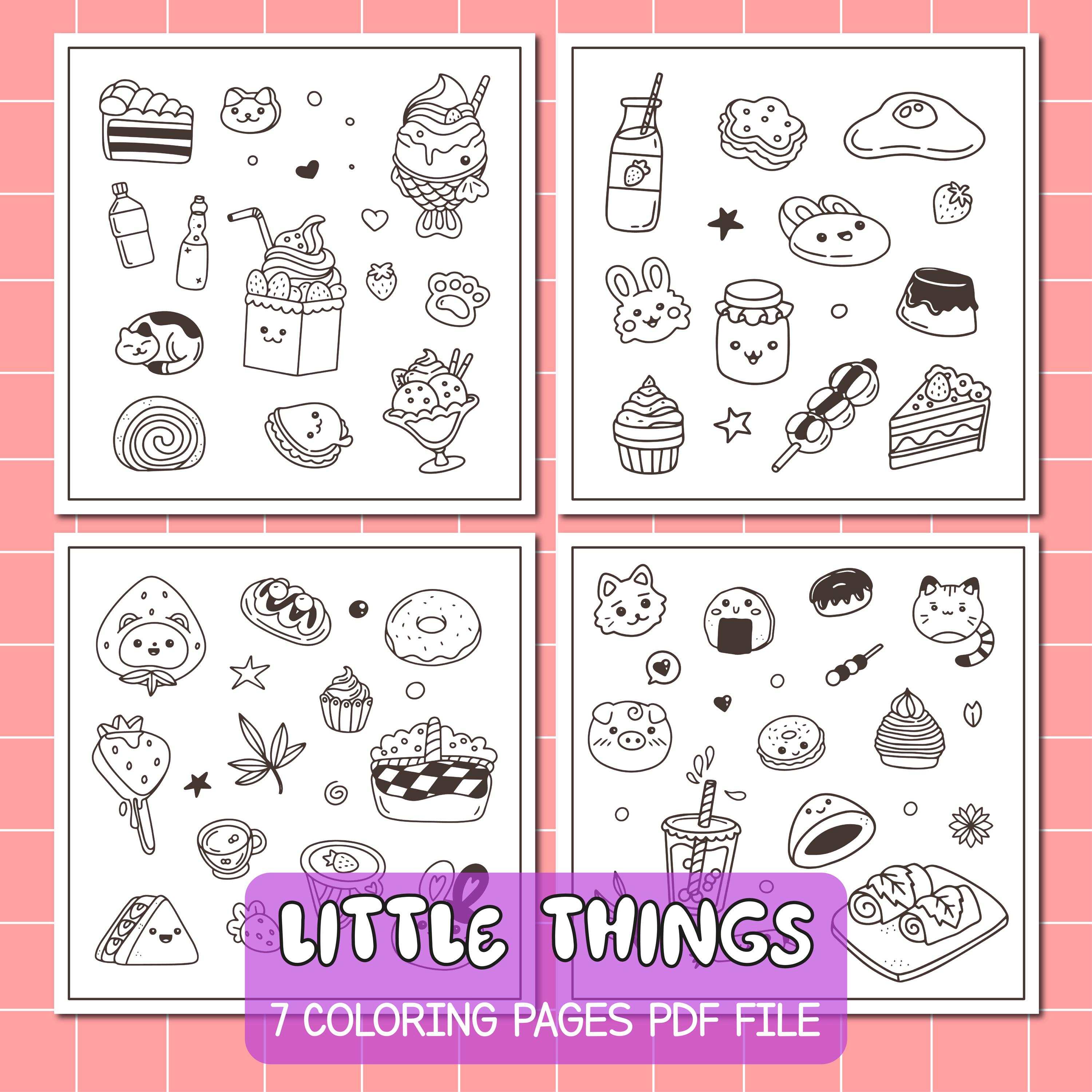Little Things Coloring Pages | Cute Tiny Things Coloring Pages | Cozy Things Coloring Pages (Printable, PDF Download)