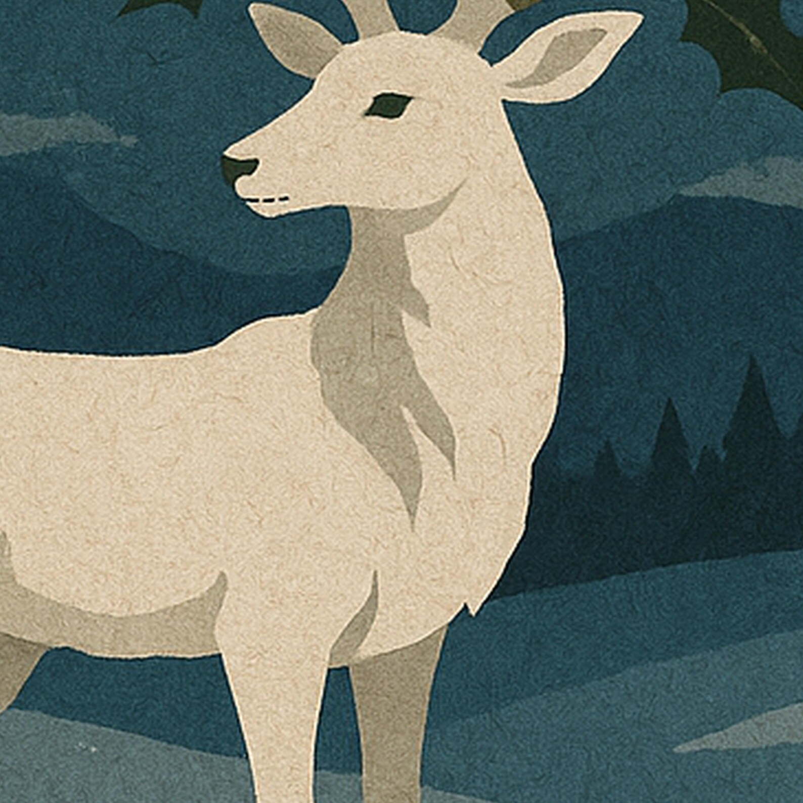 Solstice Stag Print: Yule Celtic Decor, Witchy Illustration (digital ...
