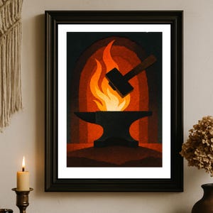Transformation Through Light Printable Wall Art – Forge and Flame Anvil Poster
