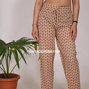 Floral Print Women Casual Pants Hippie Free Size Lounge Pants Drawstring Trousers Fashion Pants