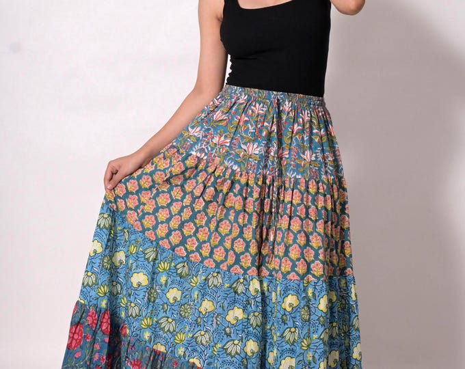 100-cotton-hand-block-print-maxi-skirt-patchwork-tiered-hippie-style