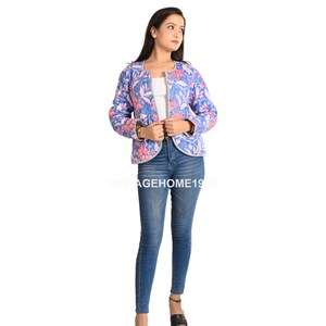 Hand Block Printed Quilted Jacket: Reversible Cotton Winter Coat