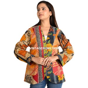 Vintage Cotton Kantha Jacket: Women's Recycled Quilted Coat