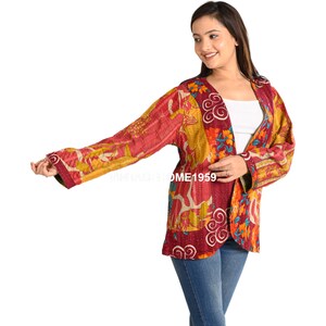 Vintage Kantha Quilted Jacket: Reversible Cotton Short Coat