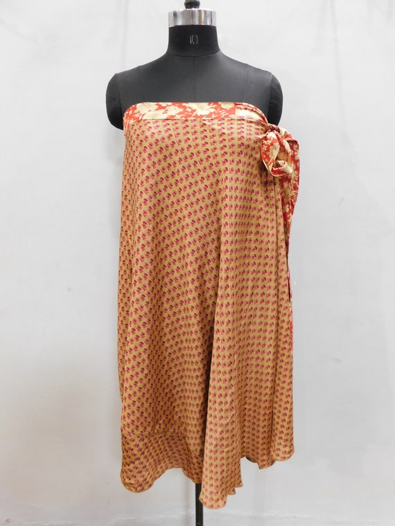 Recycled Sari Indian Vintage Wrap Around Plus Siz… - image 4
