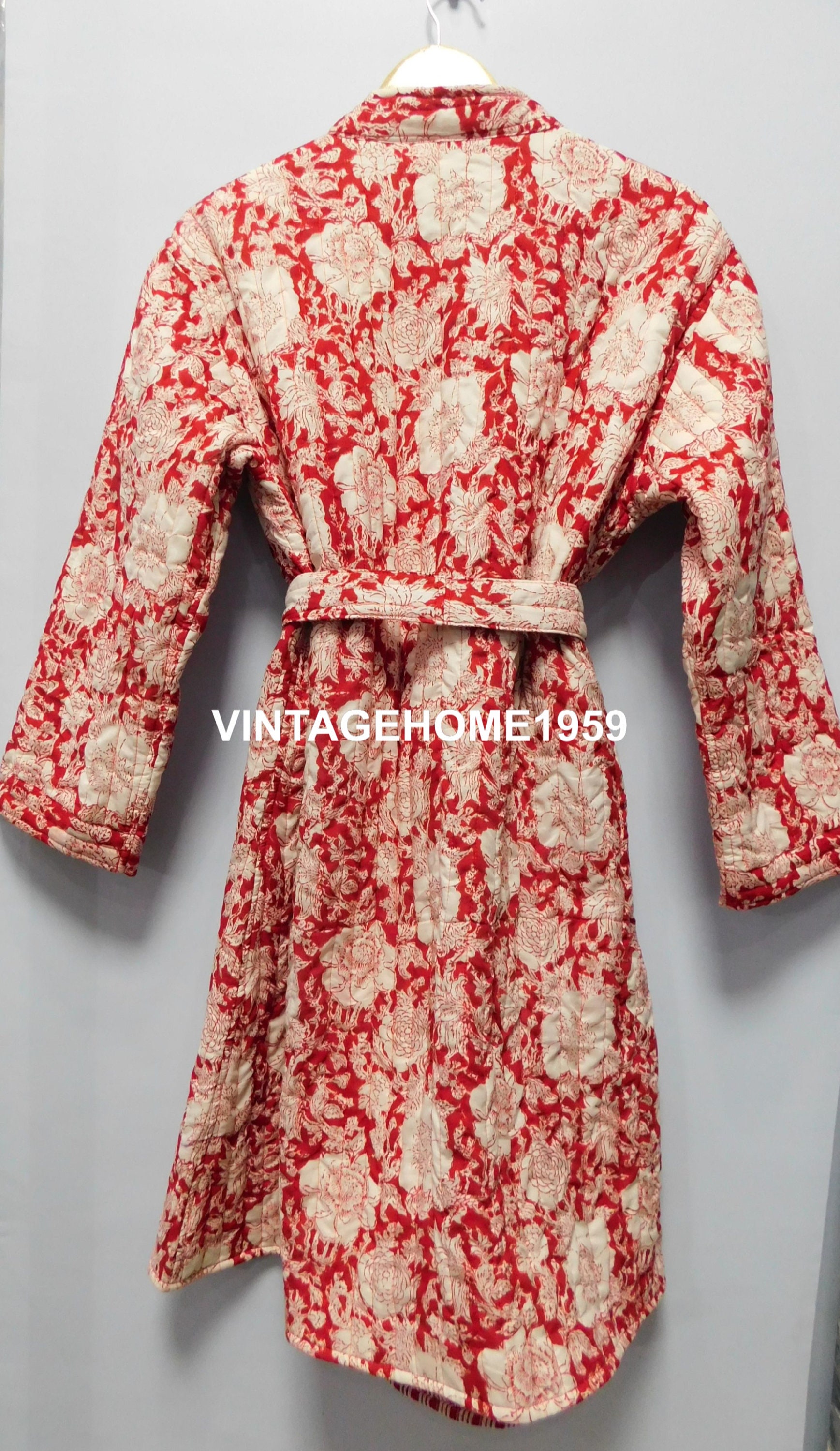 Women Floral Print Cotton Quilted Robe Bridesmaid Kimono Etsy