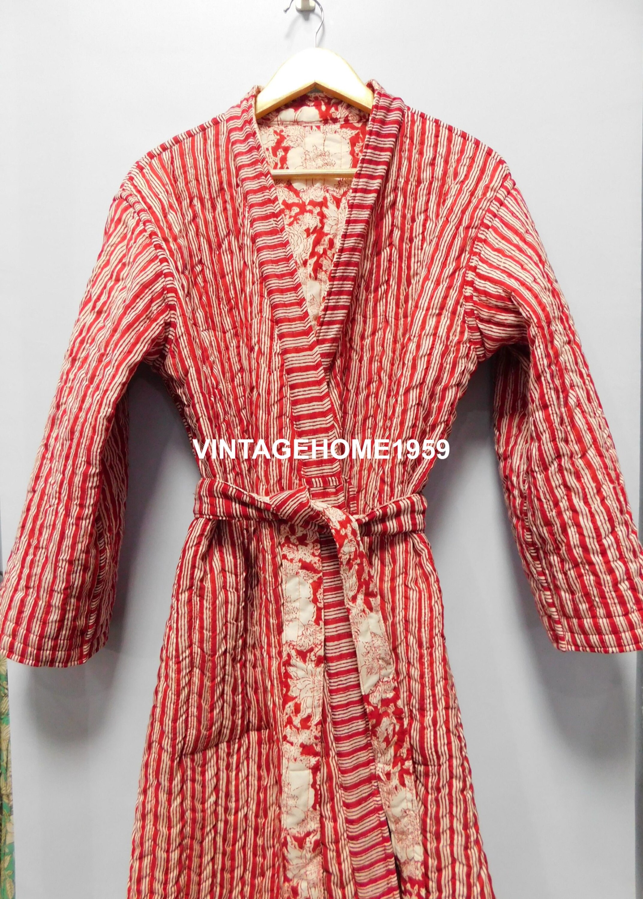 Women Floral Print Cotton Quilted Robe Bridesmaid Kimono Etsy