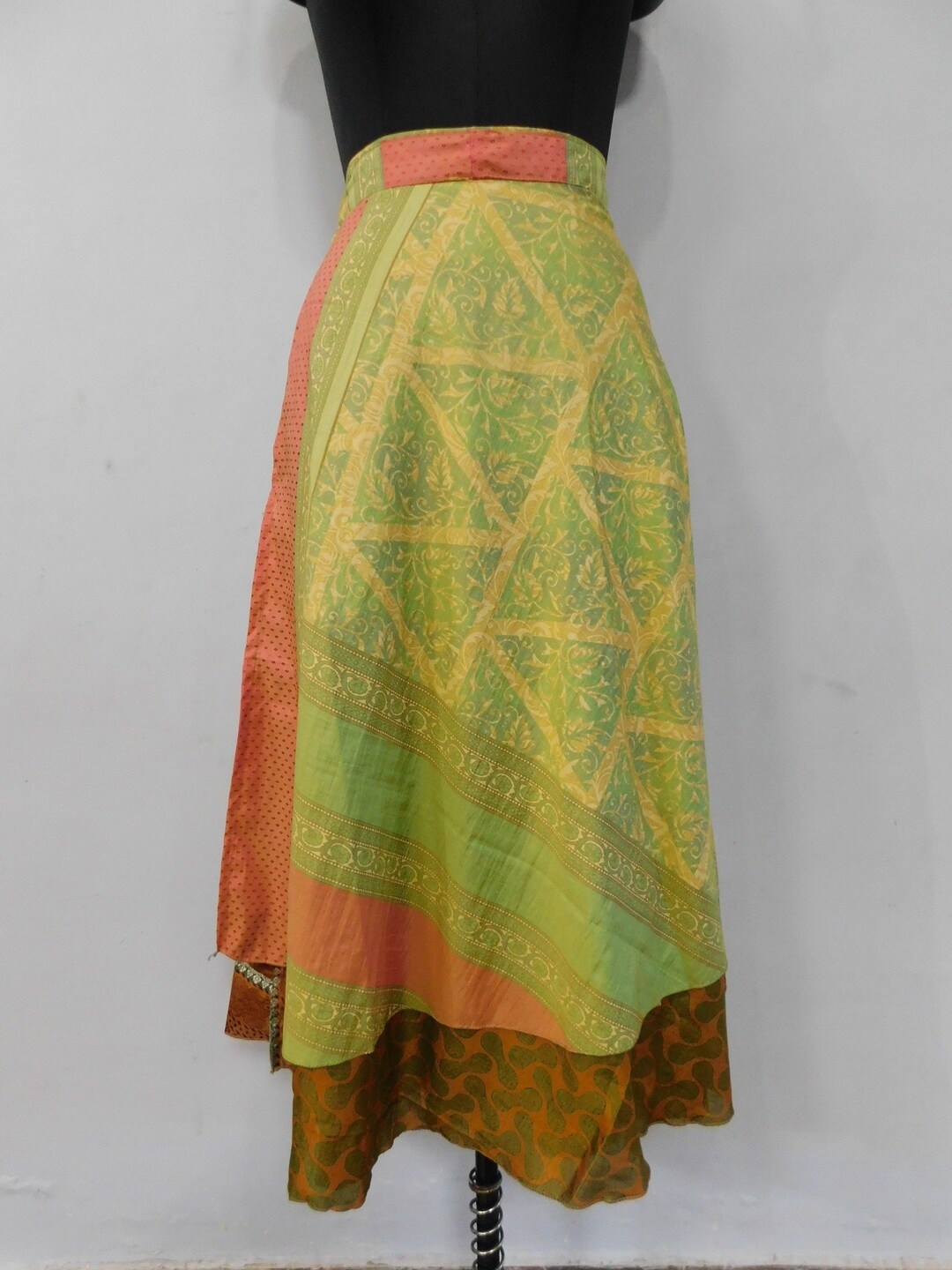 Vintage Silk Skirts Boho Plus Size Skirt Indian Poly Silk Etsy