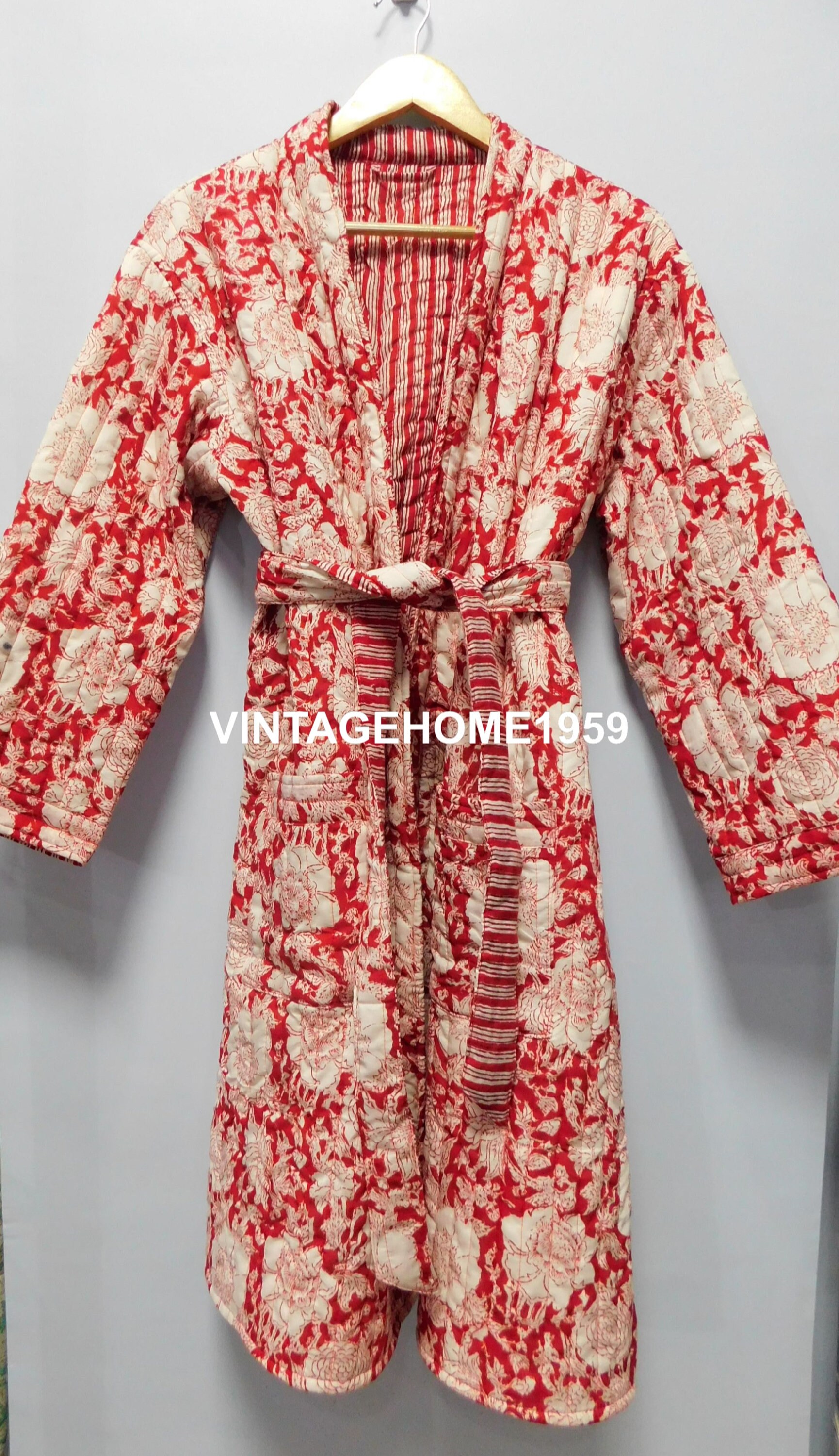 Women Floral Print Cotton Quilted Robe Bridesmaid Kimono Etsy