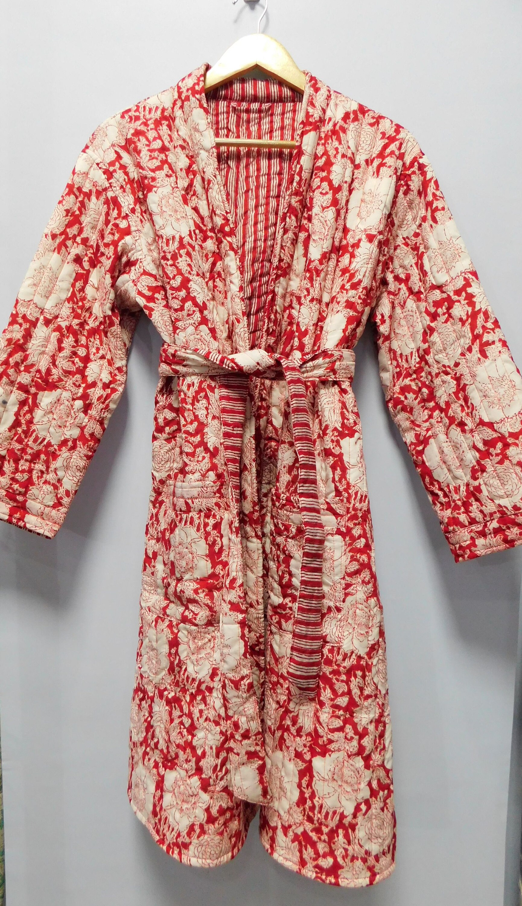 Women Floral Print Cotton Quilted Robe Bridesmaid Kimono Etsy