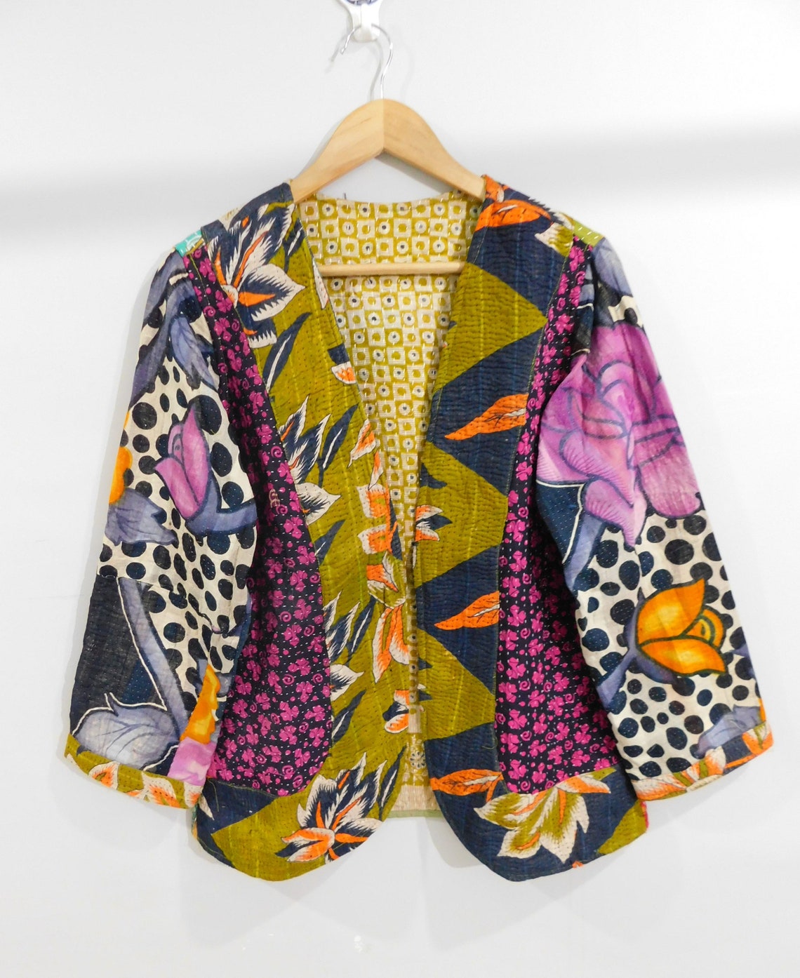 Vintage Kantha Jacket Cotton Kantha Jacket Bohemian Jacket Etsy