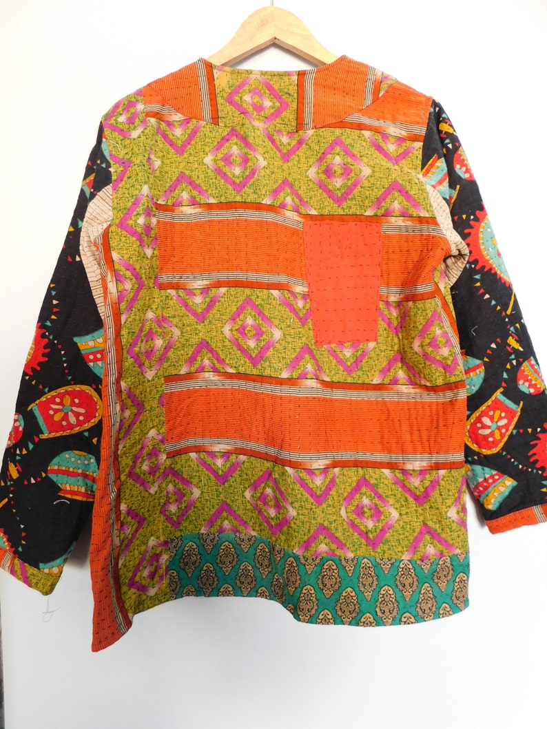 Women Cotton Vintage Sari Floral Fabric Hippie Bohemian Designer Plus Size Jackets Coat