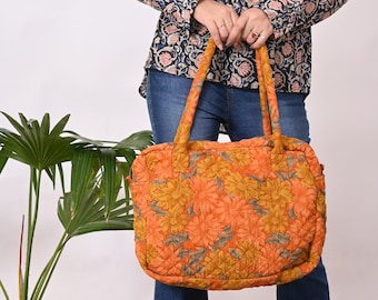 Recycelte Seide Sari Quilted Einkaufstasche: Boho Hippie Schultertasche