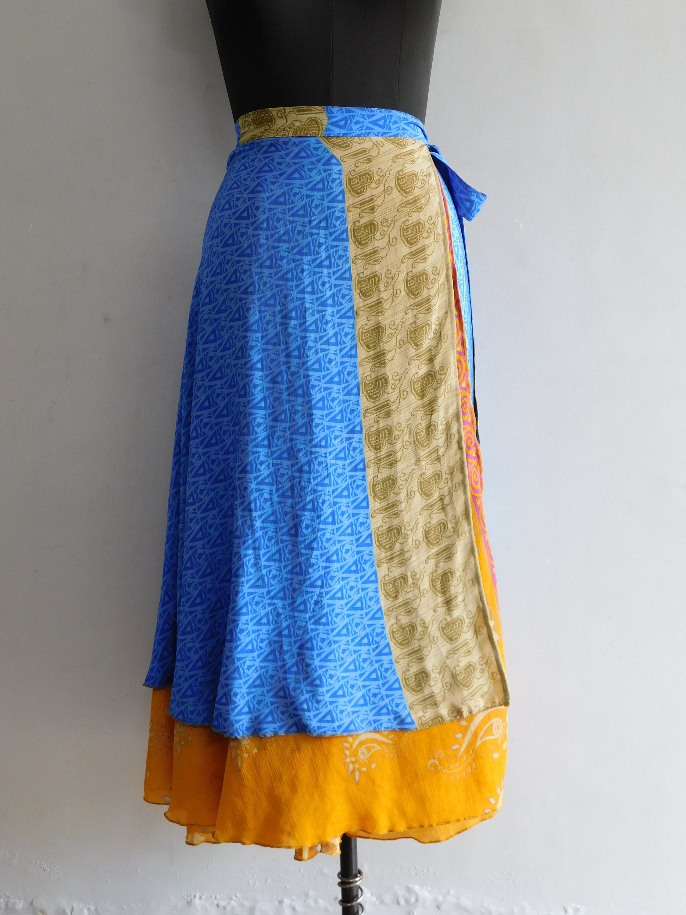Silk wrap top skirt xl