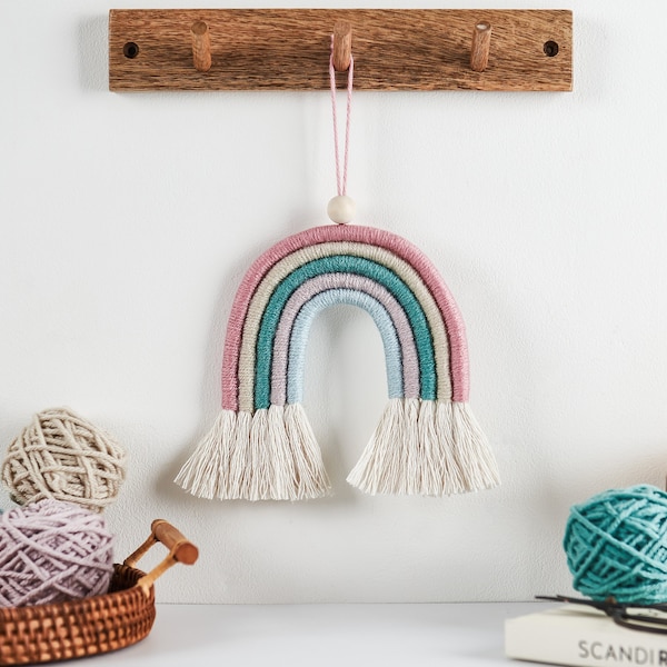 Make Your Own Macrame Rainbow Craft Kit, Misty Rainbow, Birthday Gift, Party Activity, Rainbow Craft, Kit for Adults, Mother’s Day Gift