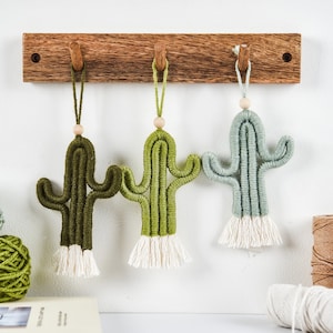Crea il tuo kit di cactus in macramè, kit di artigianato fai da te per principianti, regalo perfetto per gli artigiani, regalo creativo per lei, regalo di compleanno unico