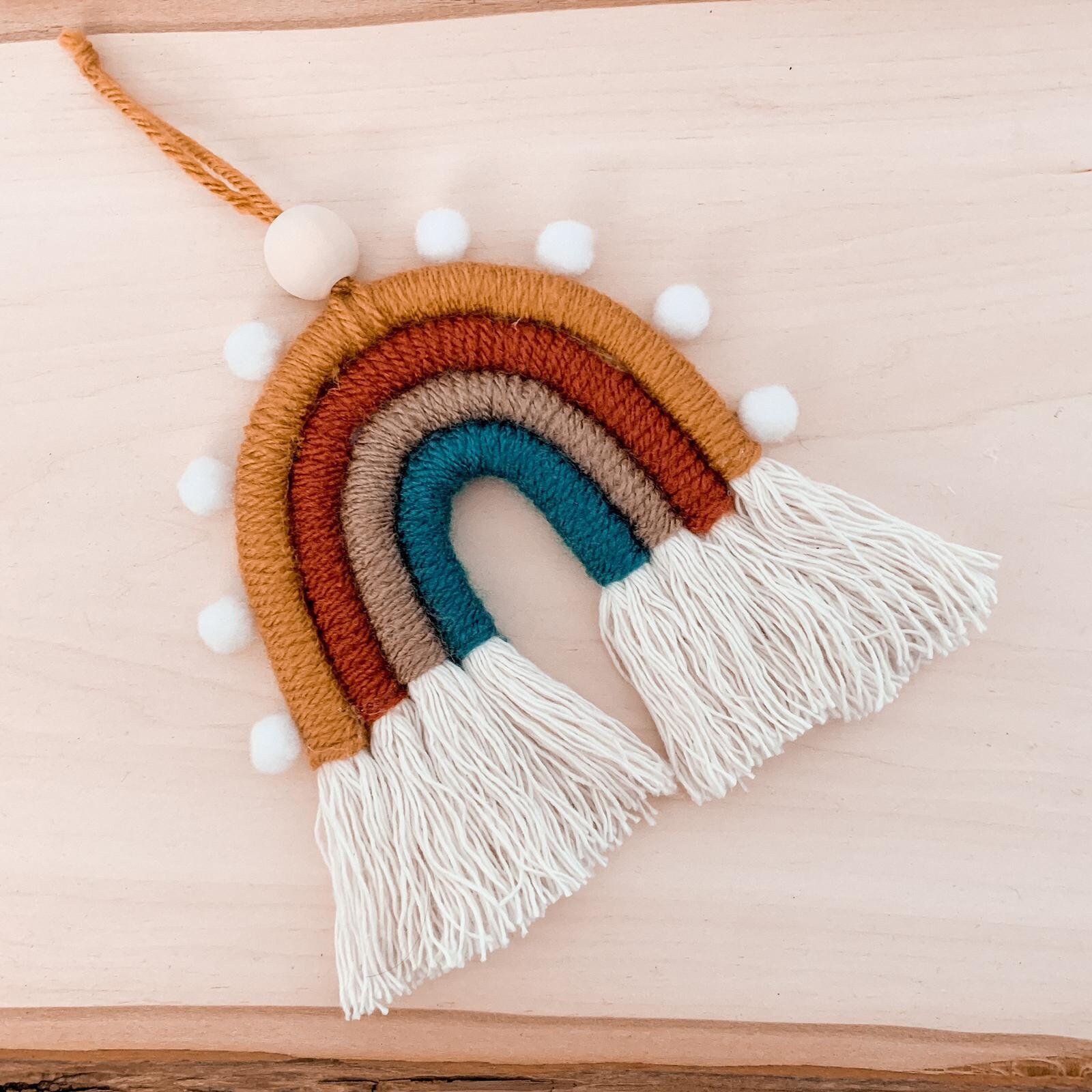 Make Your Own Mini Macrame 'Sunset' Rainbow Craft Kit | Etsy