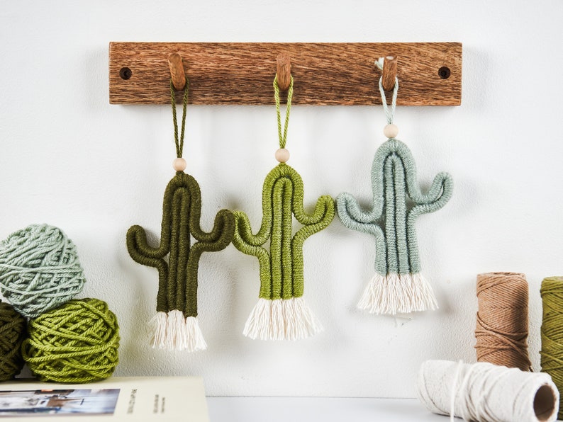 Make Your Own Mini Macrame Cactus Craft Kit image 1