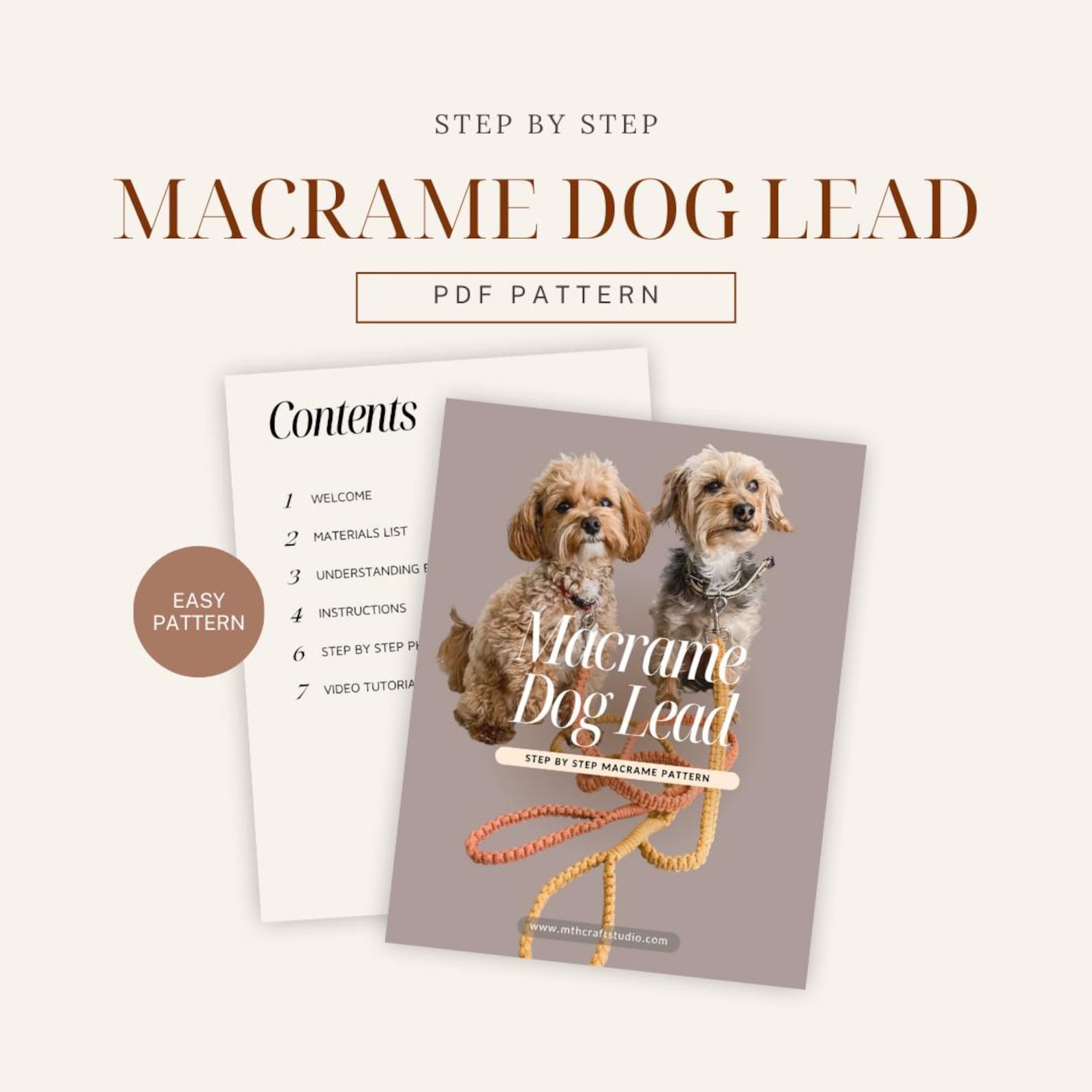 Leash Template.pdf Macrame Dog Lead PDF Pattern – DIY Dog Leash Tutorial | Digital PDF ...
