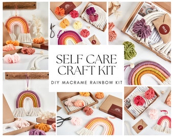 Self Care Rainbow Craft Kit, Macrame Rainbow Craft Kit, Birthday Gift, Hard To Buy For Gift, Party Activity, Rainbow Craft, Thoughtful Gift